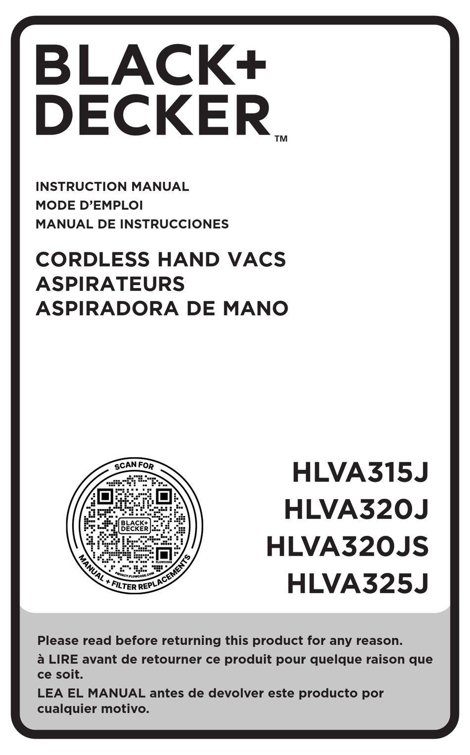 User manual Black & Decker HLVA320J (English - 24 pages)