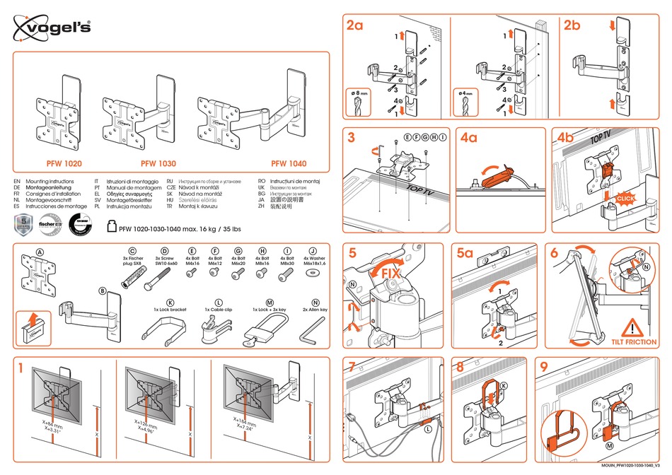 VOGEL'S PFW 1020 MOUNTING INSTRUCTIONS Pdf Download ManualsLib