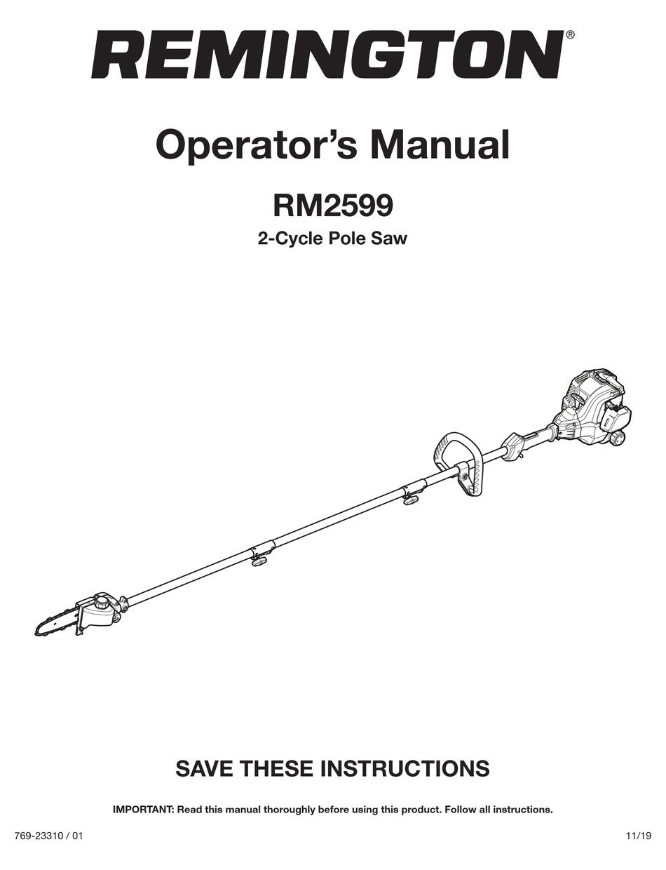 REMINGTON RM2599 OPERATOR'S MANUAL Pdf Download ManualsLib