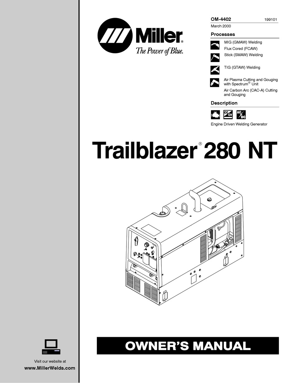 MILLER TRAILBLAZER 280 NT OWNER'S MANUAL Pdf Download | ManualsLib