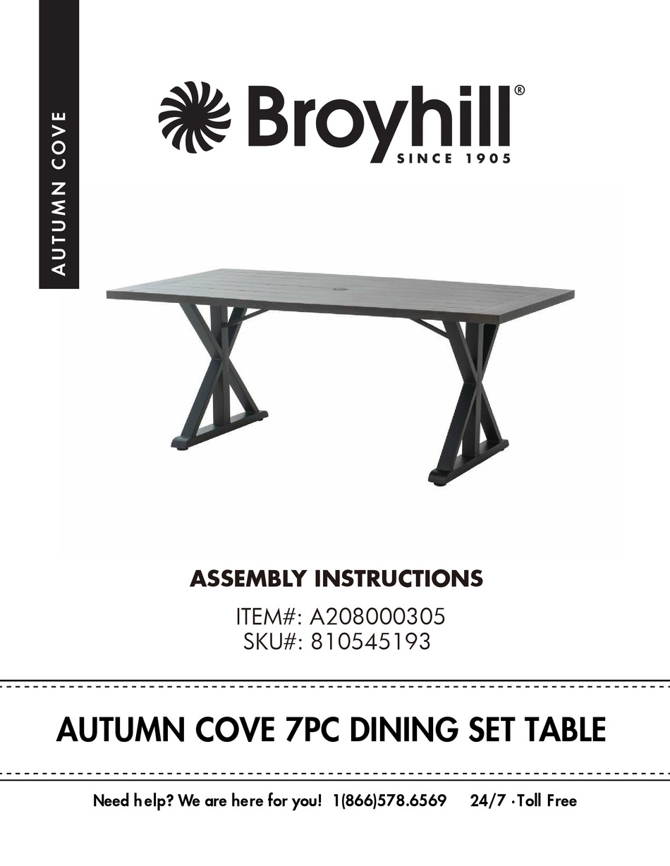 BROYHILL AUTUMN COVE A208000305 ASSEMBLY INSTRUCTIONS MANUAL Pdf
