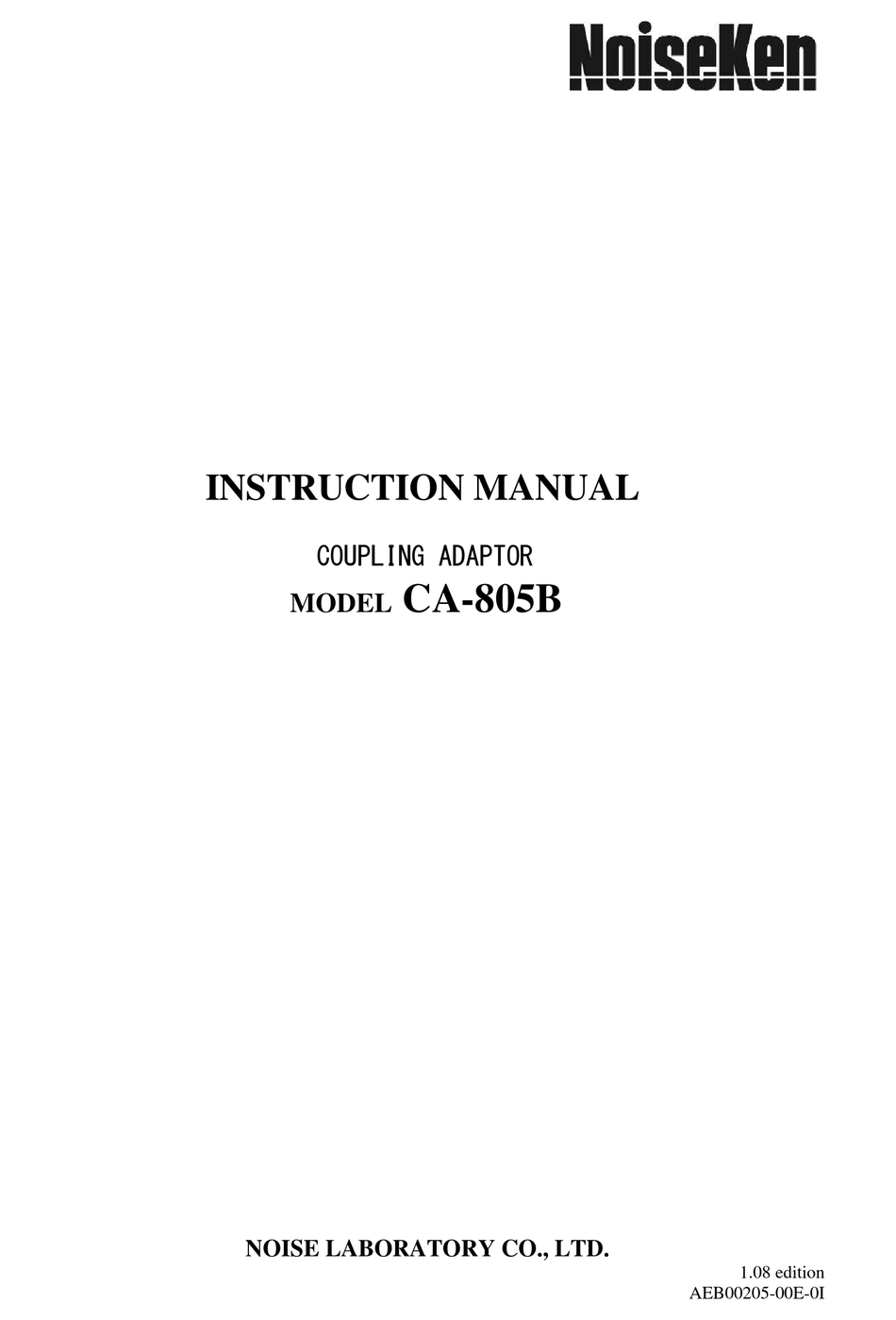 NOISEKEN CA-805B INSTRUCTION MANUAL Pdf Download | ManualsLib