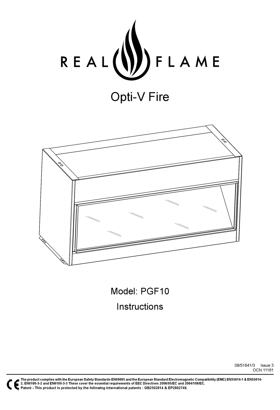 REAL FLAME OPTIV FIRE PGF10 INSTRUCTIONS MANUAL Pdf Download ManualsLib