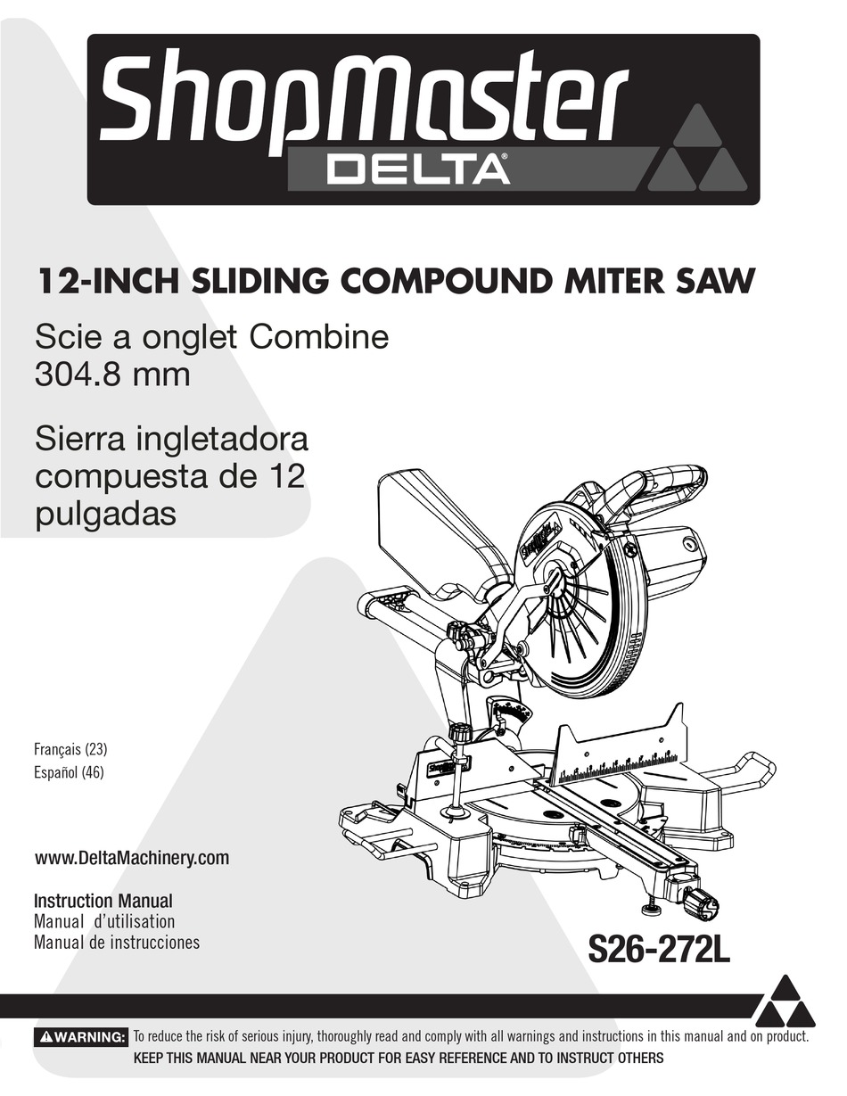DELTA SHOPMASTER S26272L INSTRUCTION MANUAL Pdf Download ManualsLib