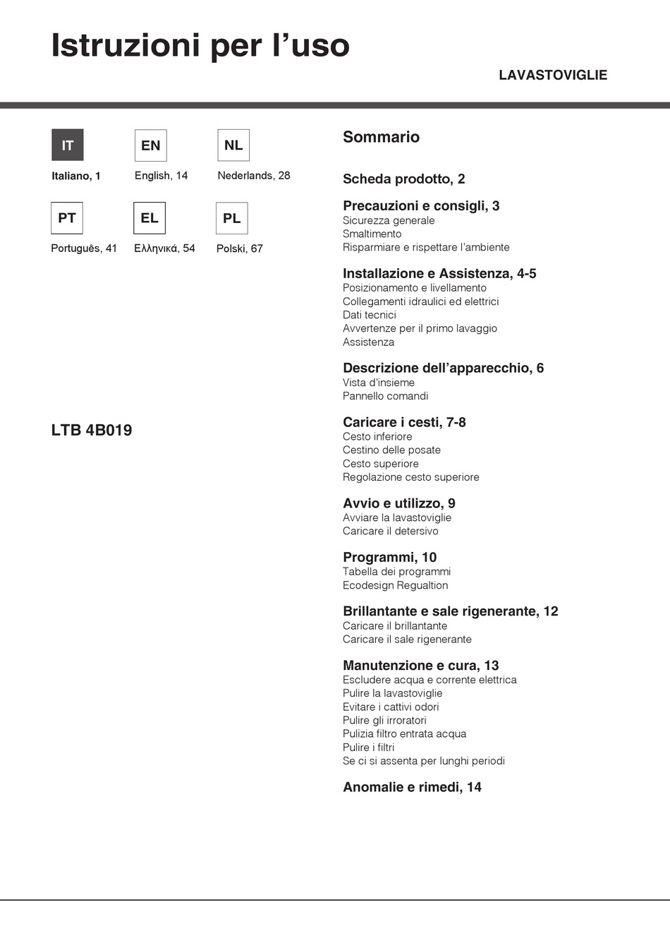 HOTPOINT LTB 4B019 OPERATING INSTRUCTIONS MANUAL Pdf Download | ManualsLib