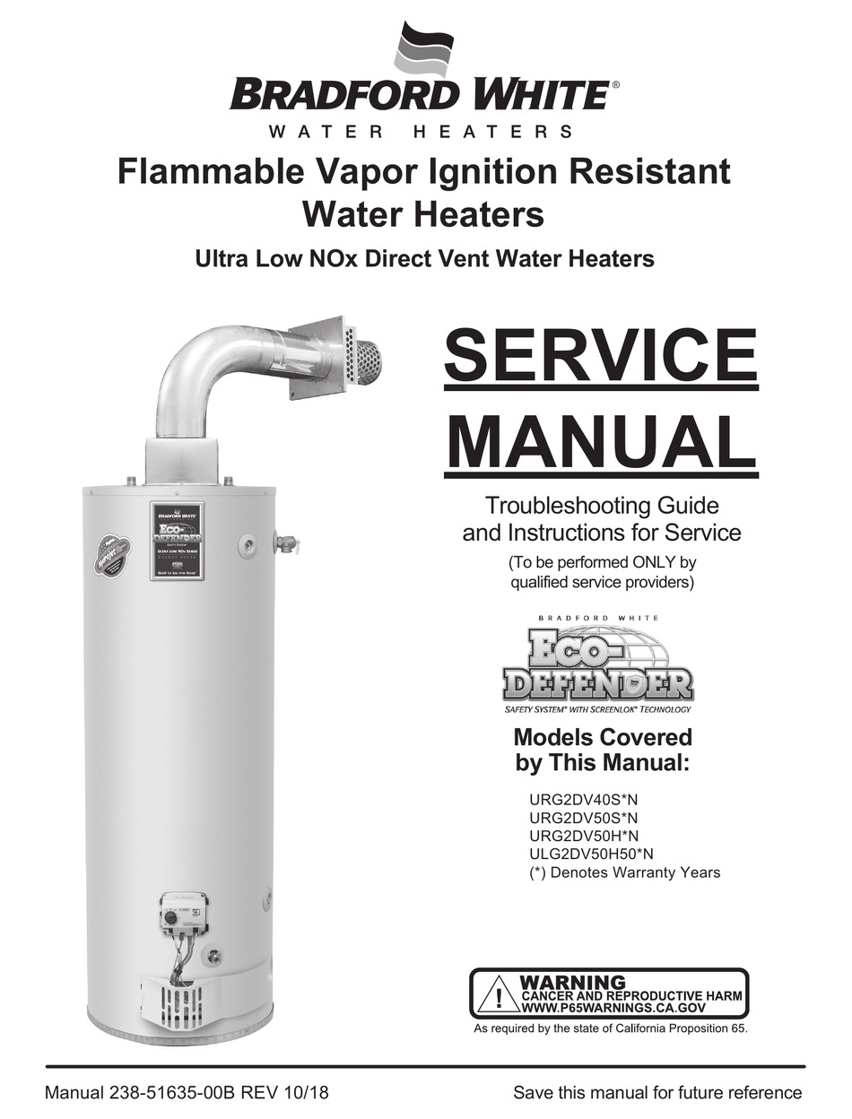 BRADFORD WHITE ECODEFENDER EURG2DV40S N SERIES SERVICE MANUAL Pdf