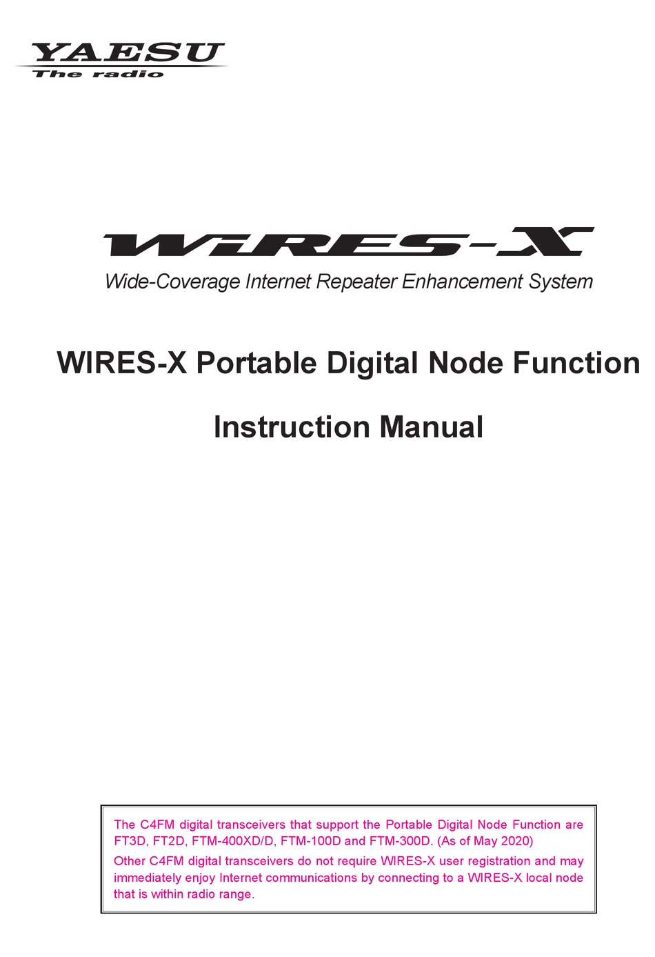 YAESU WIRESX FT3D INSTRUCTION MANUAL Pdf Download ManualsLib