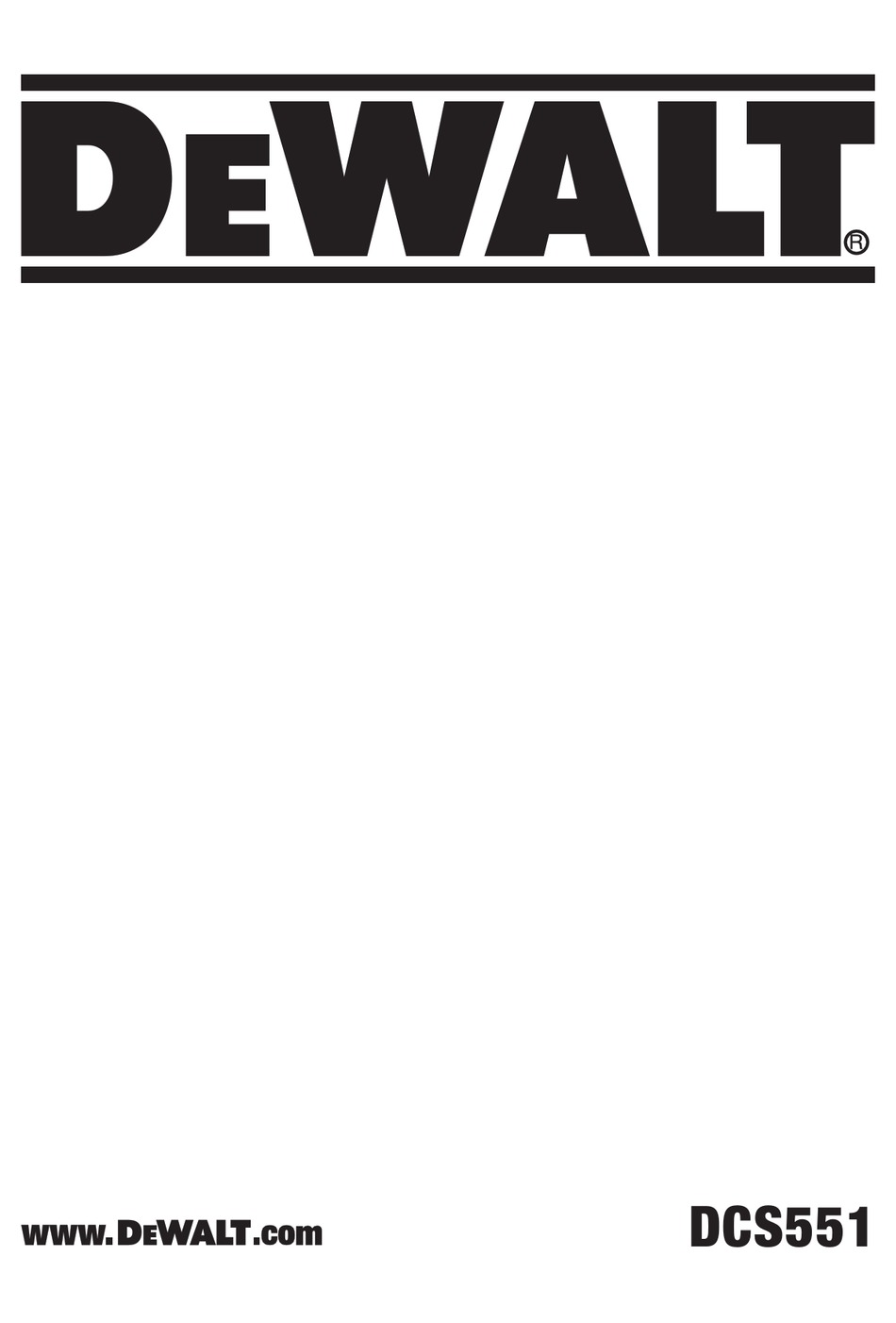 DEWALT XR DCS551NXJ ORIGINAL INSTRUCTIONS MANUAL Pdf Download ManualsLib