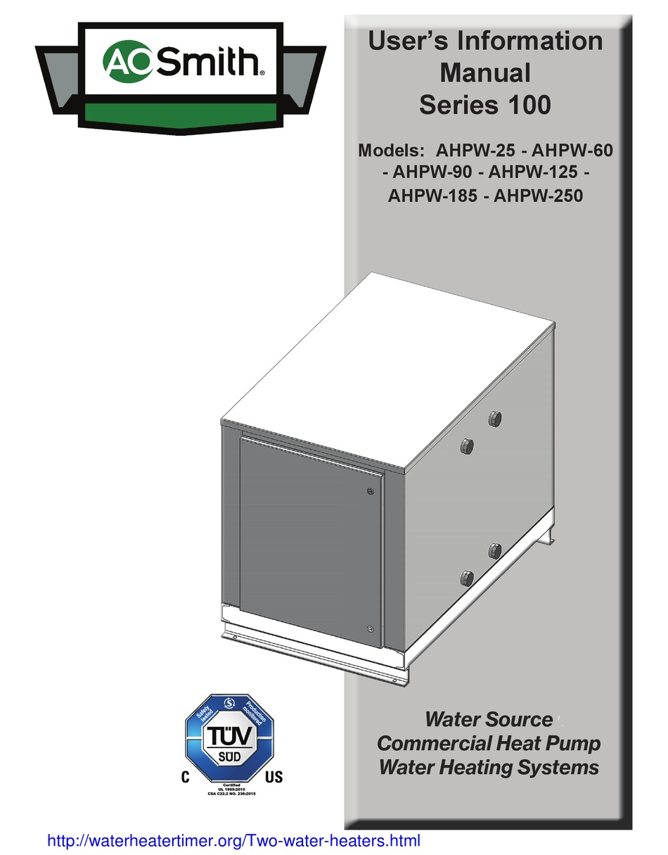 A.O. SMITH AHPW25 USER