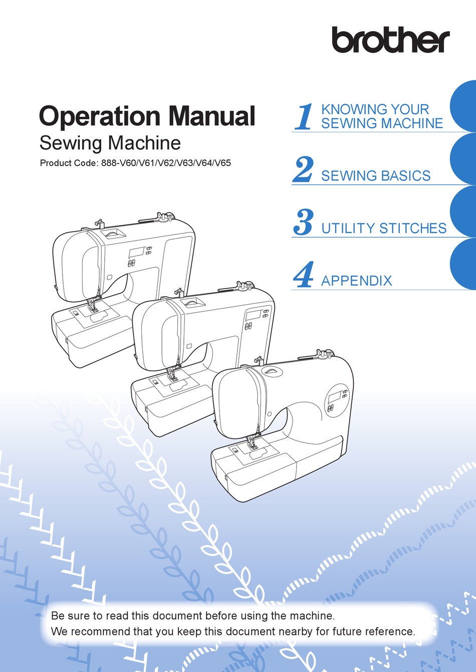 BROTHER 888V60 OPERATION MANUAL Pdf Download ManualsLib