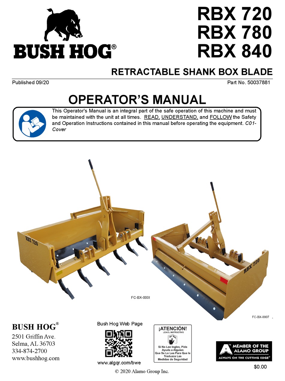 BUSH HOG RBX 720 OPERATOR