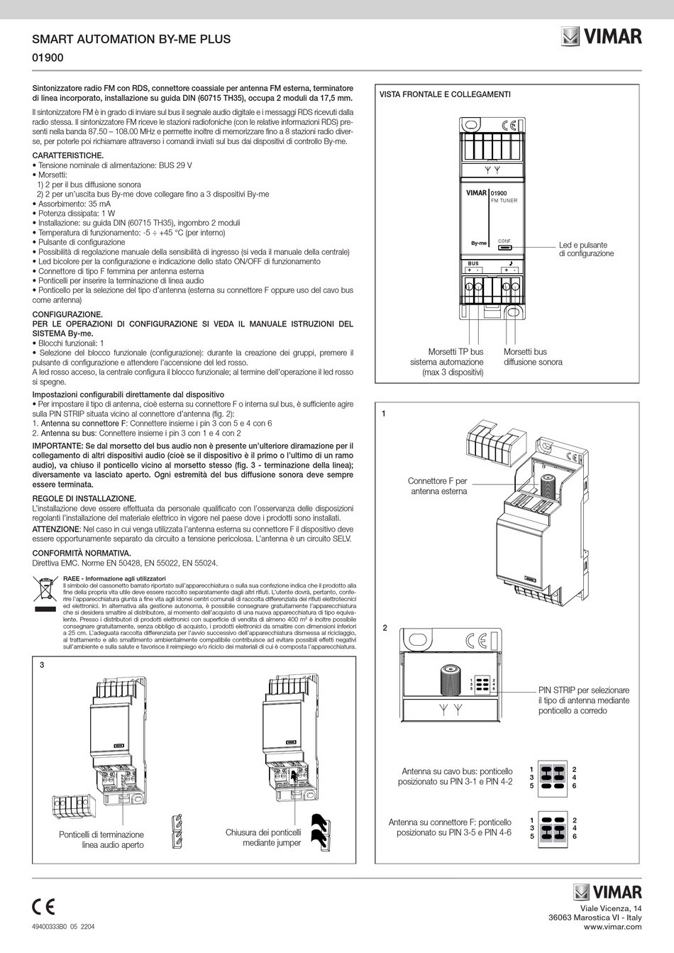 VIMAR 01900 QUICK START MANUAL Pdf Download ManualsLib