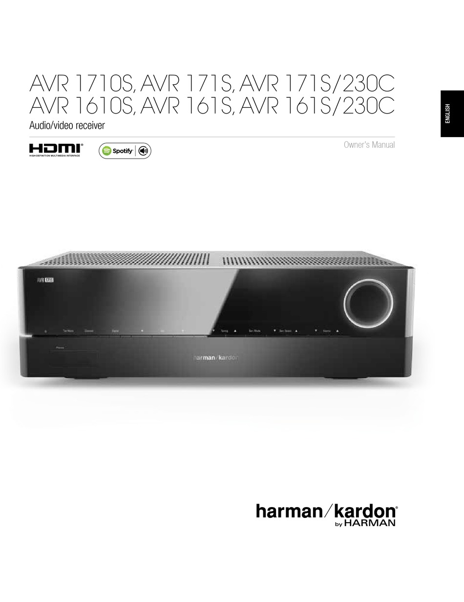 HARMAN /KARDON AVR 1710S OWNER'S MANUAL Pdf Download ManualsLib