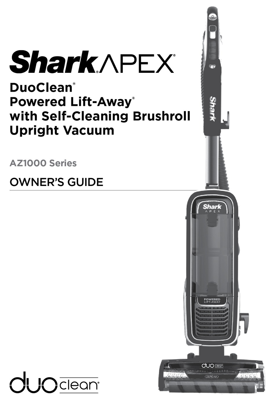 SHARK APEX DUOCLEAN AZ1000 SERIES OWNER'S MANUAL Pdf Download ManualsLib