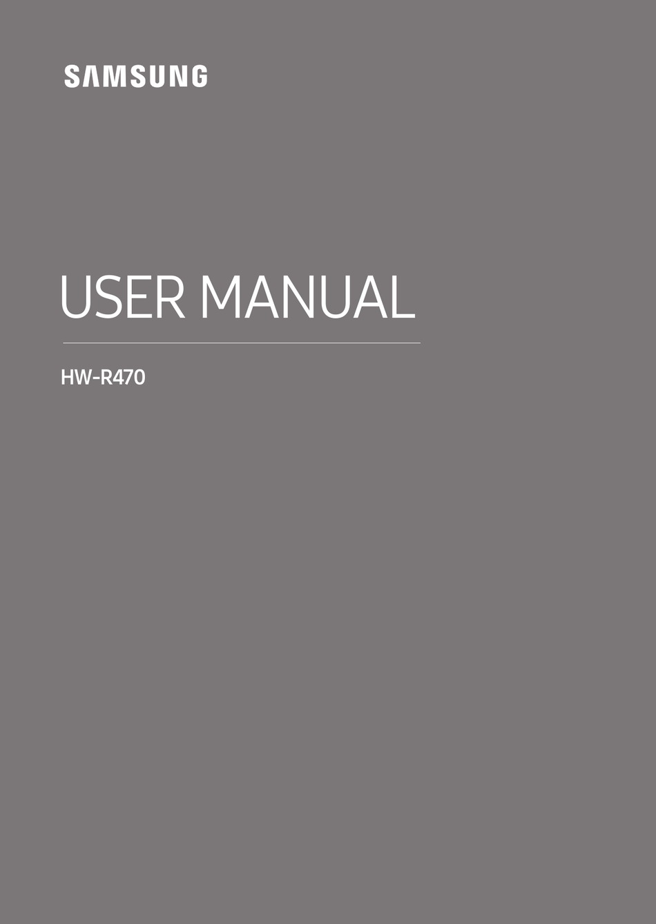 SAMSUNG HW-R470 USER MANUAL Pdf Download | ManualsLib