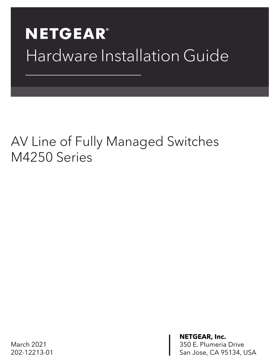 NETGEAR M425010G2XFPOE++ HARDWARE INSTALLATION MANUAL Pdf Download