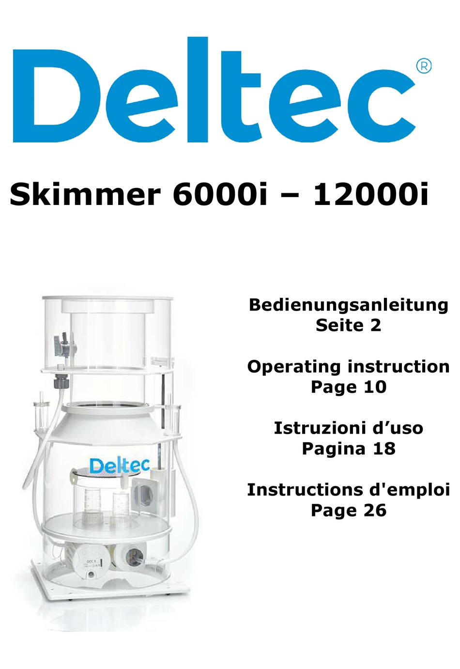 DELTEC SKIMMER 6000I OPERATING INSTRUCTION Pdf Download ManualsLib