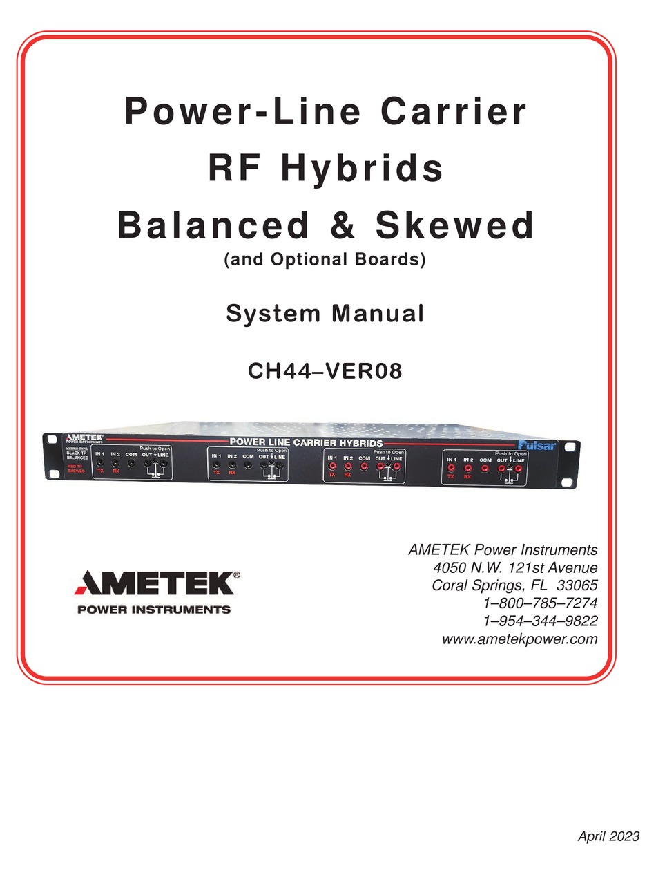 AMETEK CH44VER08 SYSTEM MANUAL Pdf Download ManualsLib