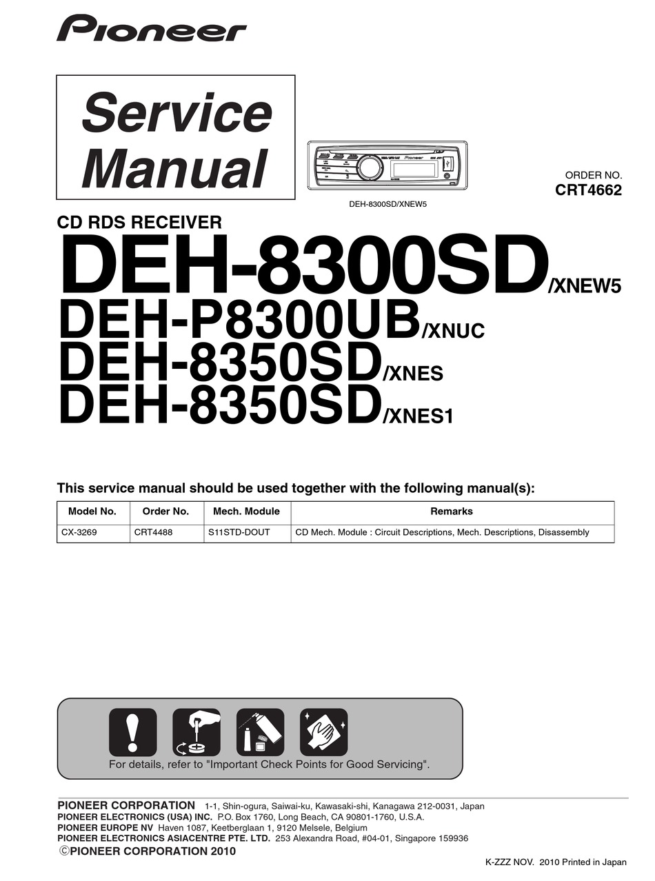 PIONEER DEH-8300SD/XNEW5 SERVICE MANUAL Pdf Download | ManualsLib