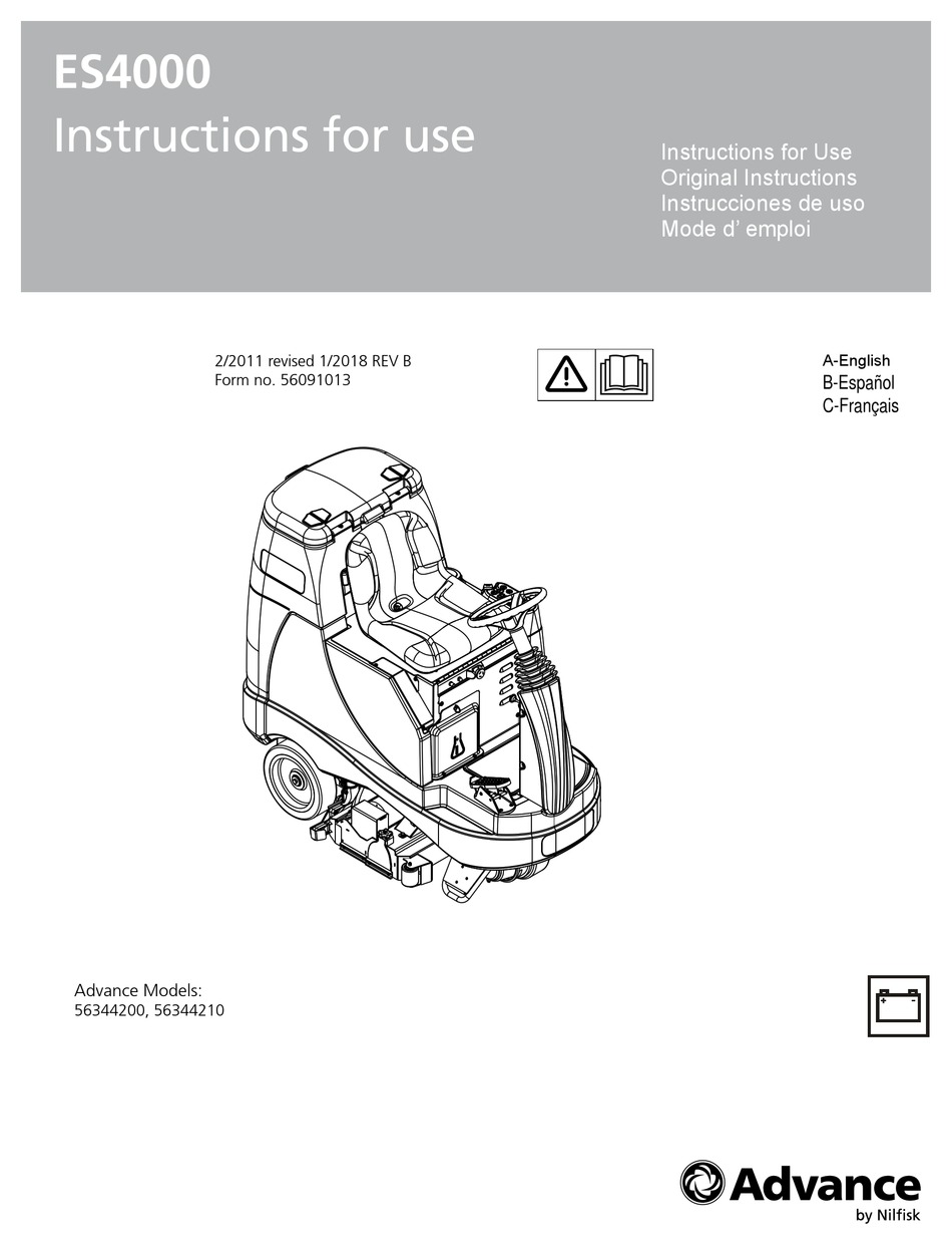 NILFISK-ADVANCE 56344200 INSTRUCTIONS FOR USE MANUAL Pdf Download ...