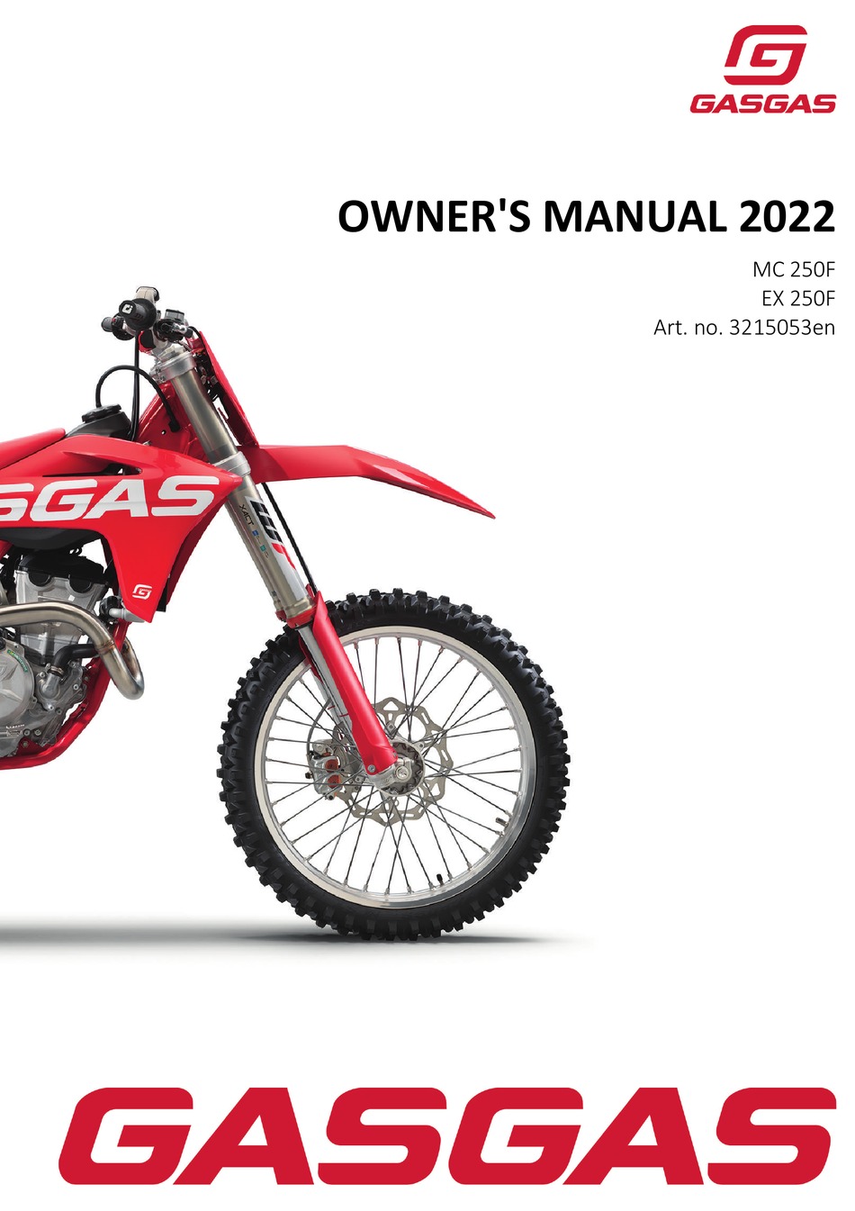 GAS GAS MC 250F 2022 OWNER'S MANUAL Pdf Download ManualsLib