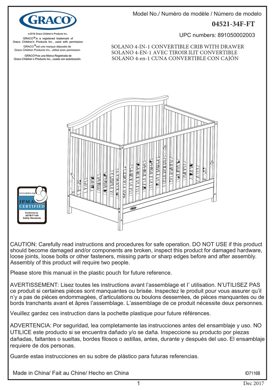 GRACO SOLANO 0452134FFT ASSEMBLY INSTRUCTIONS MANUAL Pdf Download