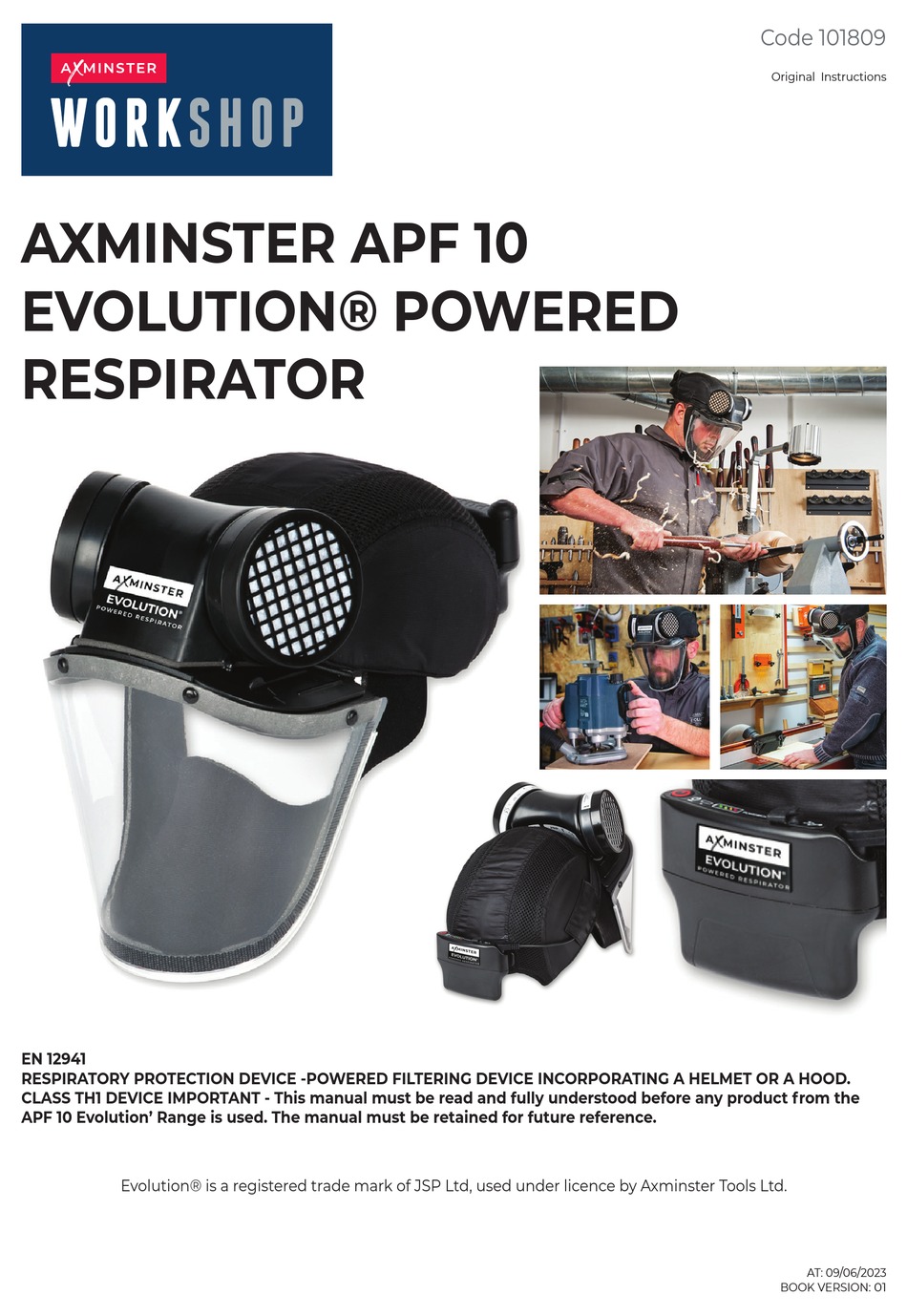 EVOLUTION AXMINSTER APF 10 ORIGINAL INSTRUCTIONS MANUAL Pdf