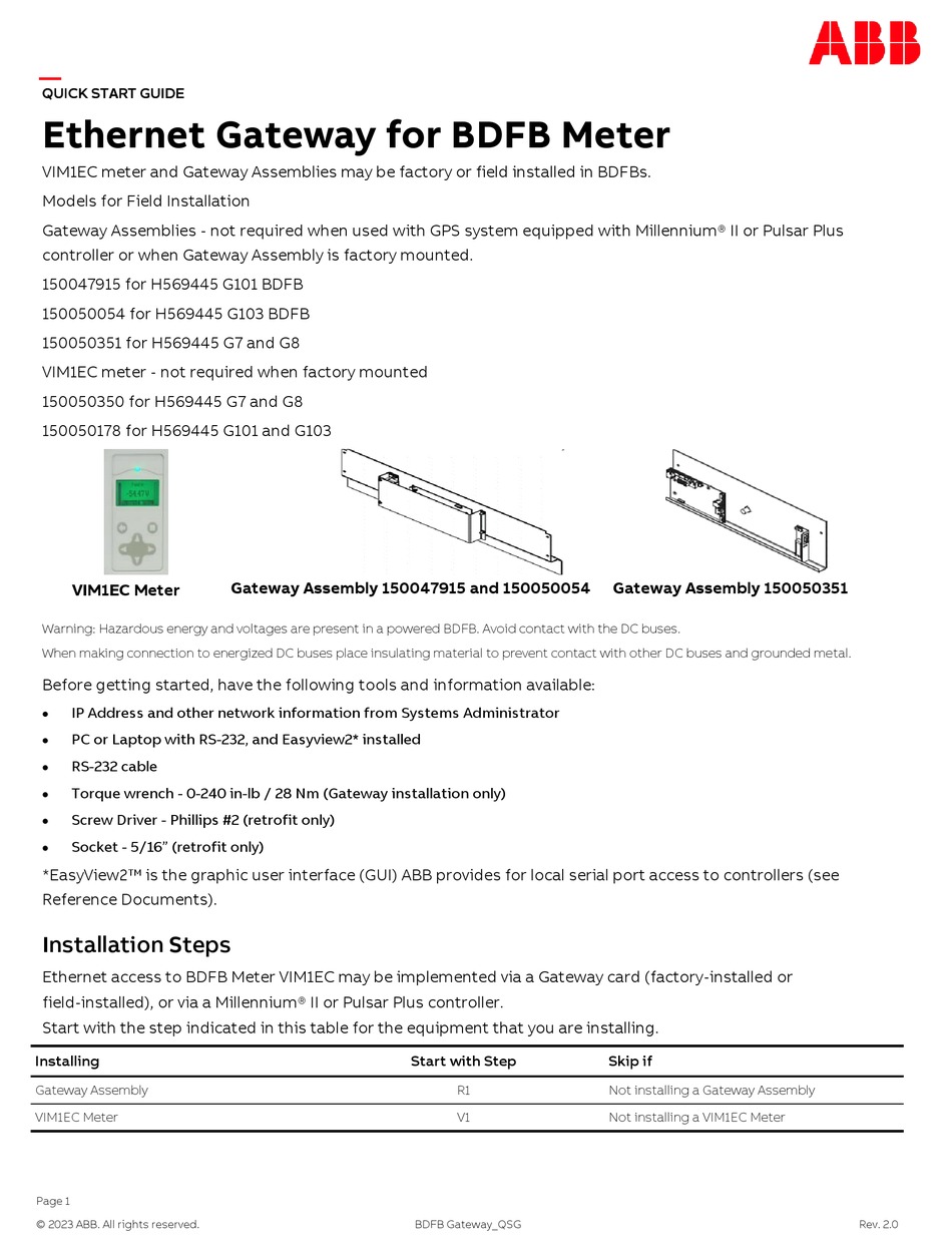 ABB VIM1EC QUICK START MANUAL Pdf Download | ManualsLib