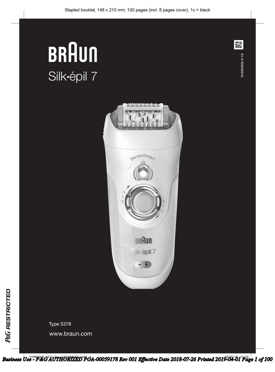 BRAUN SILK-EPIL 7 MANUAL Pdf Download | ManualsLib