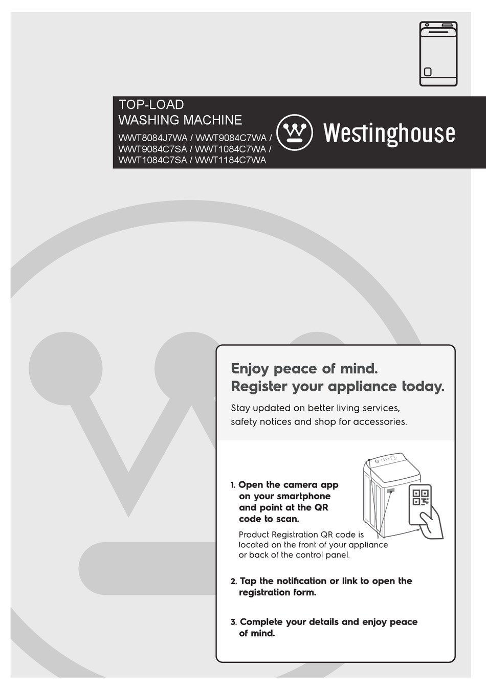 WESTINGHOUSE WWT9084C7SA USER MANUAL Pdf Download | ManualsLib