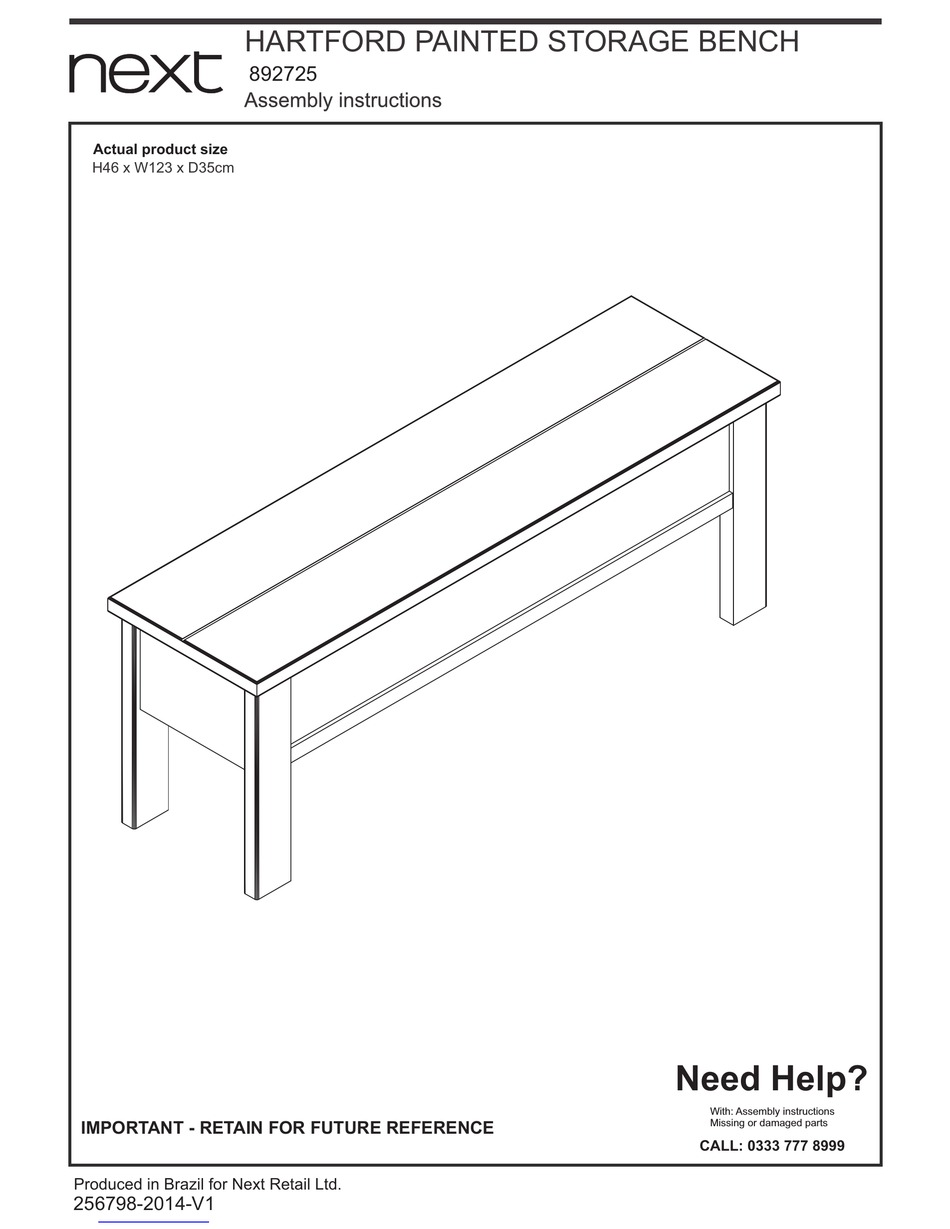 NEXT HARTFORD 892725 ASSEMBLY INSTRUCTIONS MANUAL Pdf Download ManualsLib