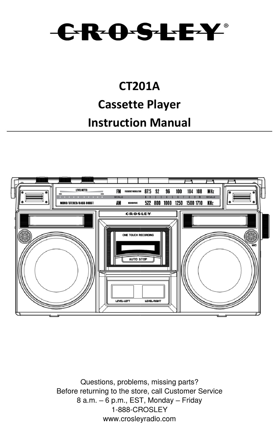 CROSLEY CT201A INSTRUCTION MANUAL Pdf Download ManualsLib