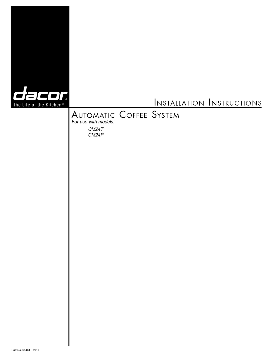 DACOR CM24T INSTALLATION INSTRUCTIONS MANUAL Pdf Download ManualsLib