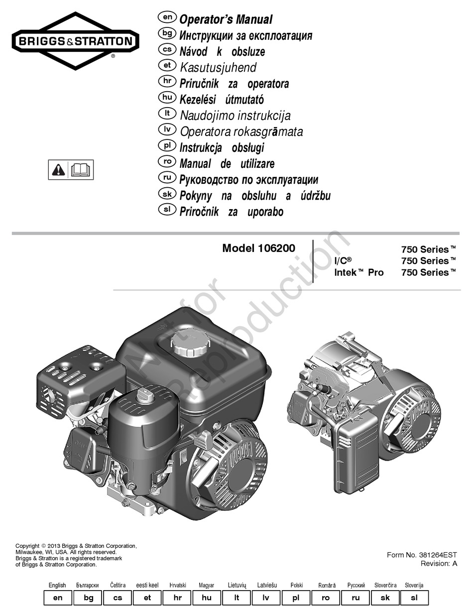 Briggs And Stratton 750 Series Operators Manual Pdf Download Manualslib 6924