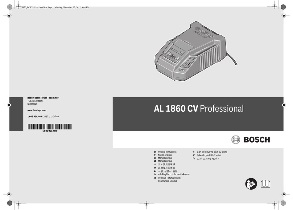 Bosch Professional Al 1860 Cv Original Instruction Pdf Download Manualslib 2021