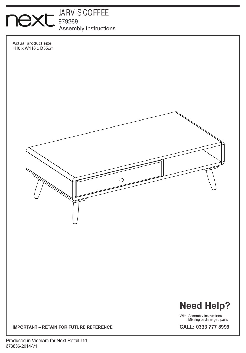 NEXT JARVIS COFFEE 979269 ASSEMBLY INSTRUCTIONS MANUAL Pdf Download