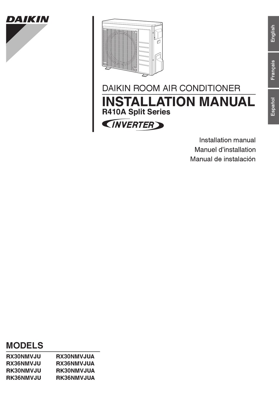 DAIKIN RX30NMVJU INSTALLATION MANUAL Pdf Download ManualsLib
