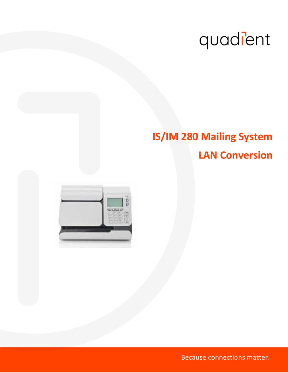 QUADIENT IM 280 MANUAL Pdf Download ManualsLib
