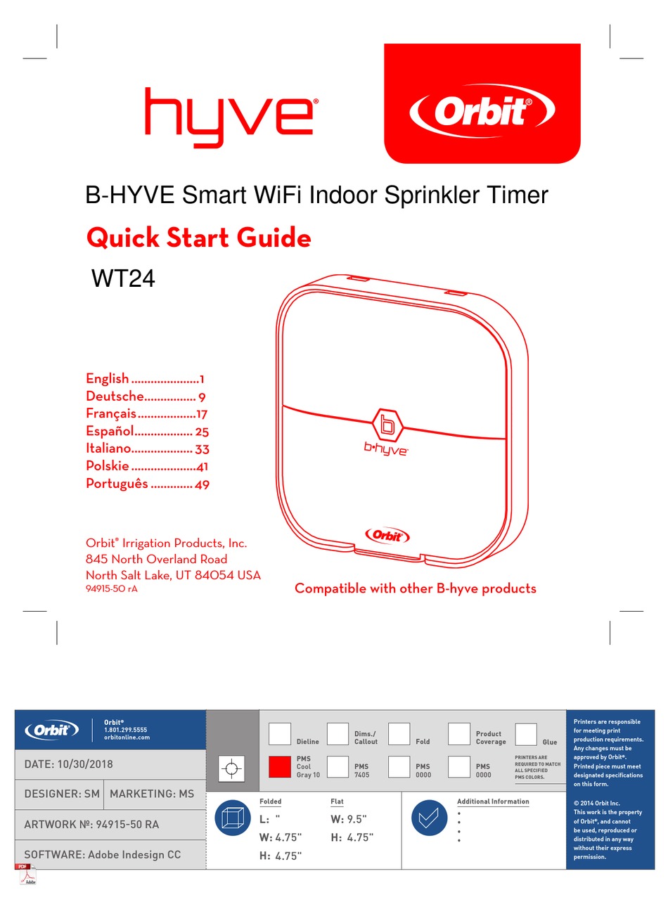 ORBIT B-HYVE WT24 QUICK START MANUAL Pdf Download | ManualsLib