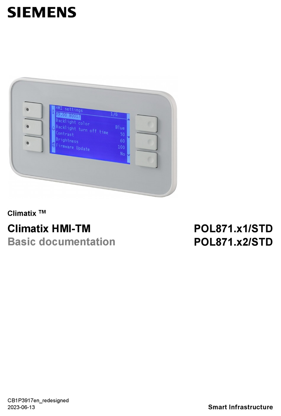 SIEMENS CLIMATIX POL871 1/STD SERIES BASIC DOCUMENTATION Pdf Download