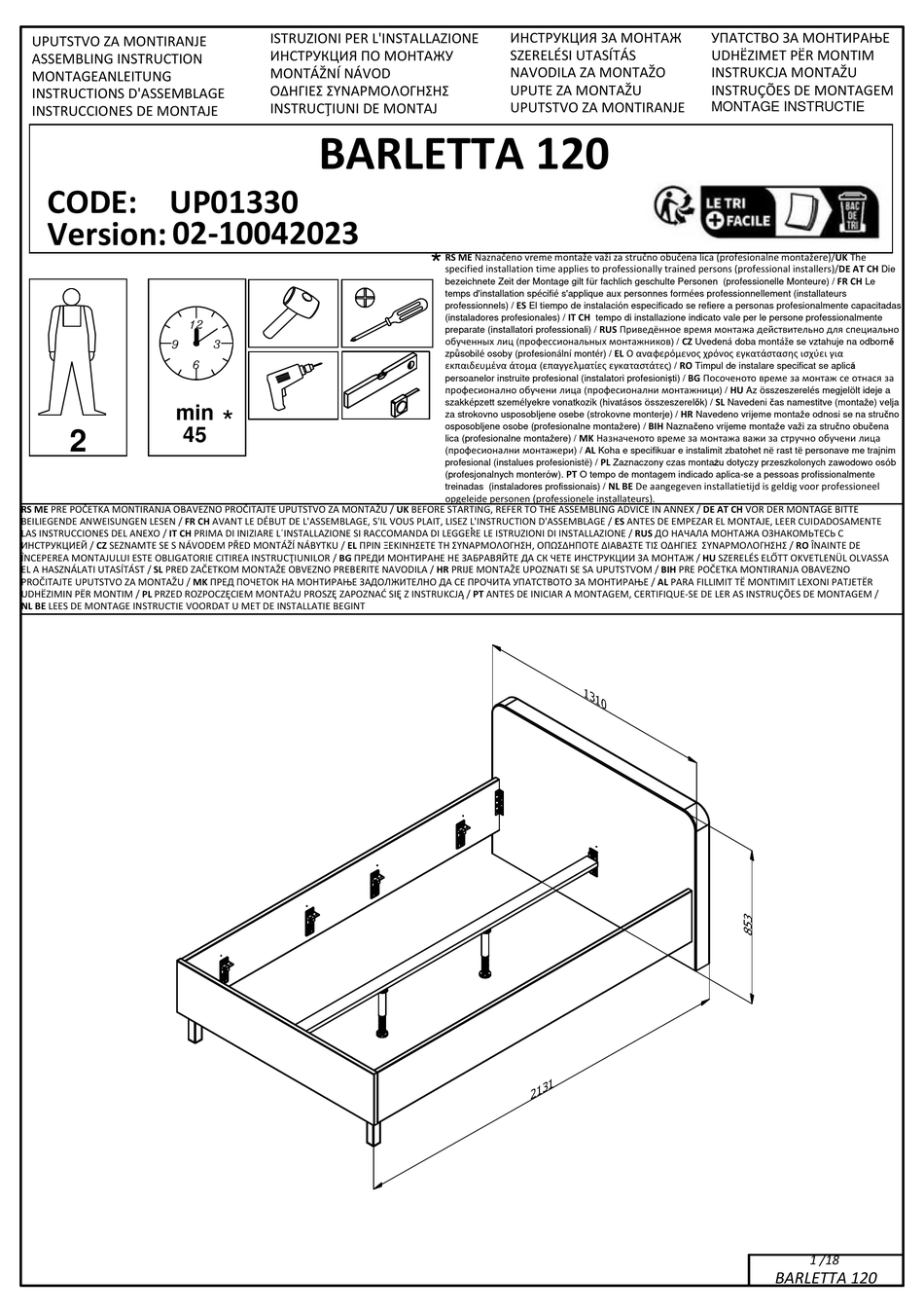 DEDEMAN BARLETTA 120 ASSEMBLING INSTRUCTION Pdf Download ManualsLib
