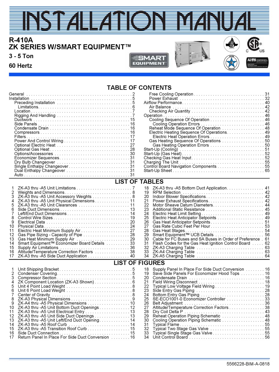 YORK ZK SERIES INSTALLATION MANUAL Pdf Download | ManualsLib