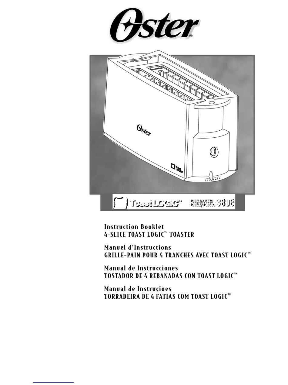 OSTER TOAST LOGIC 3808 INSTRUCTION BOOKLET Pdf Download ManualsLib