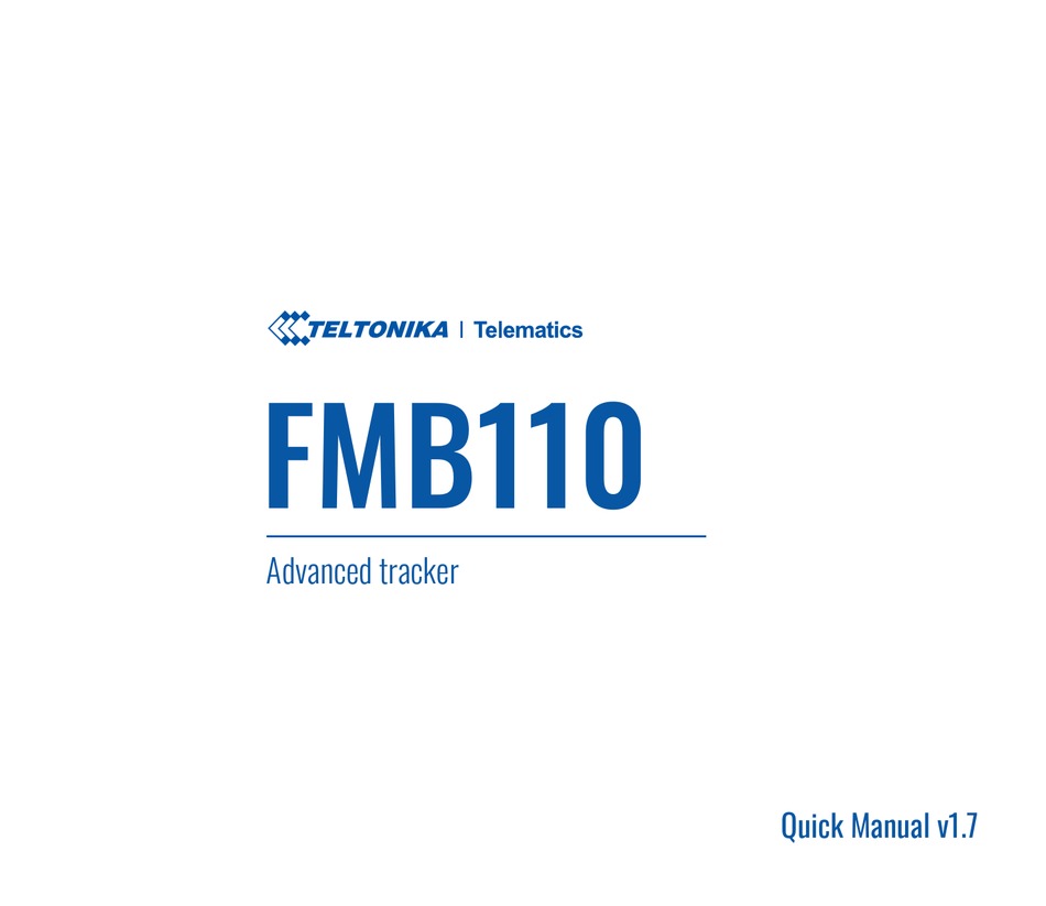 TELTONIKA TELEMATICS FMB110 QUICK MANUAL Pdf Download | ManualsLib