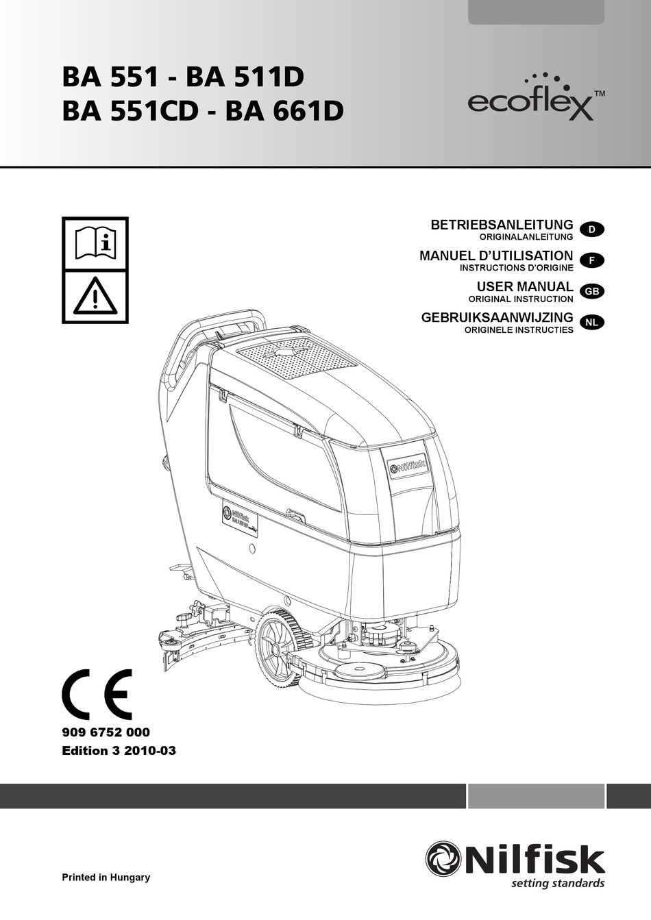 NILFISKADVANCE ECOFLEX BA 511D USER MANUAL Pdf Download ManualsLib