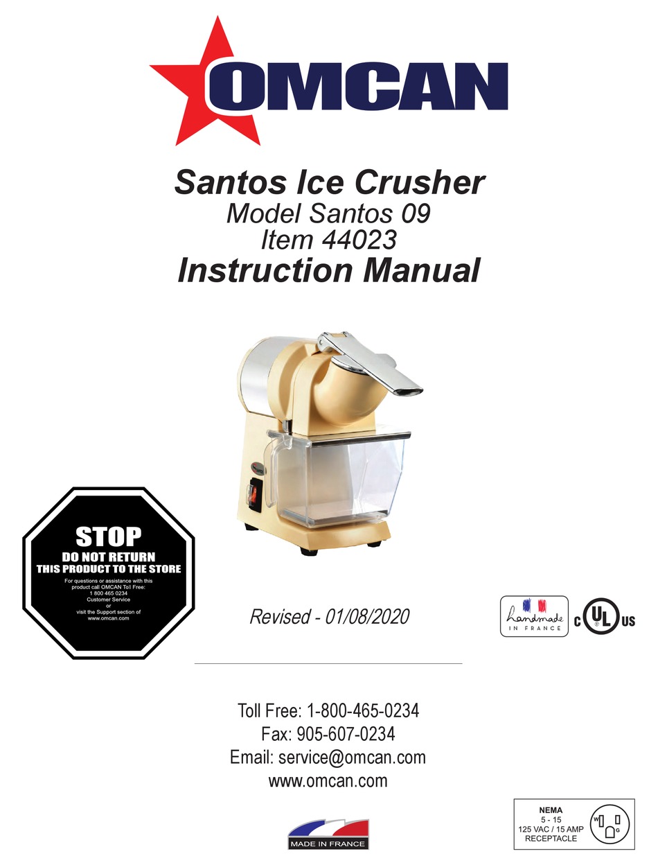 OMCAN SANTOS 09 INSTRUCTION MANUAL Pdf Download ManualsLib