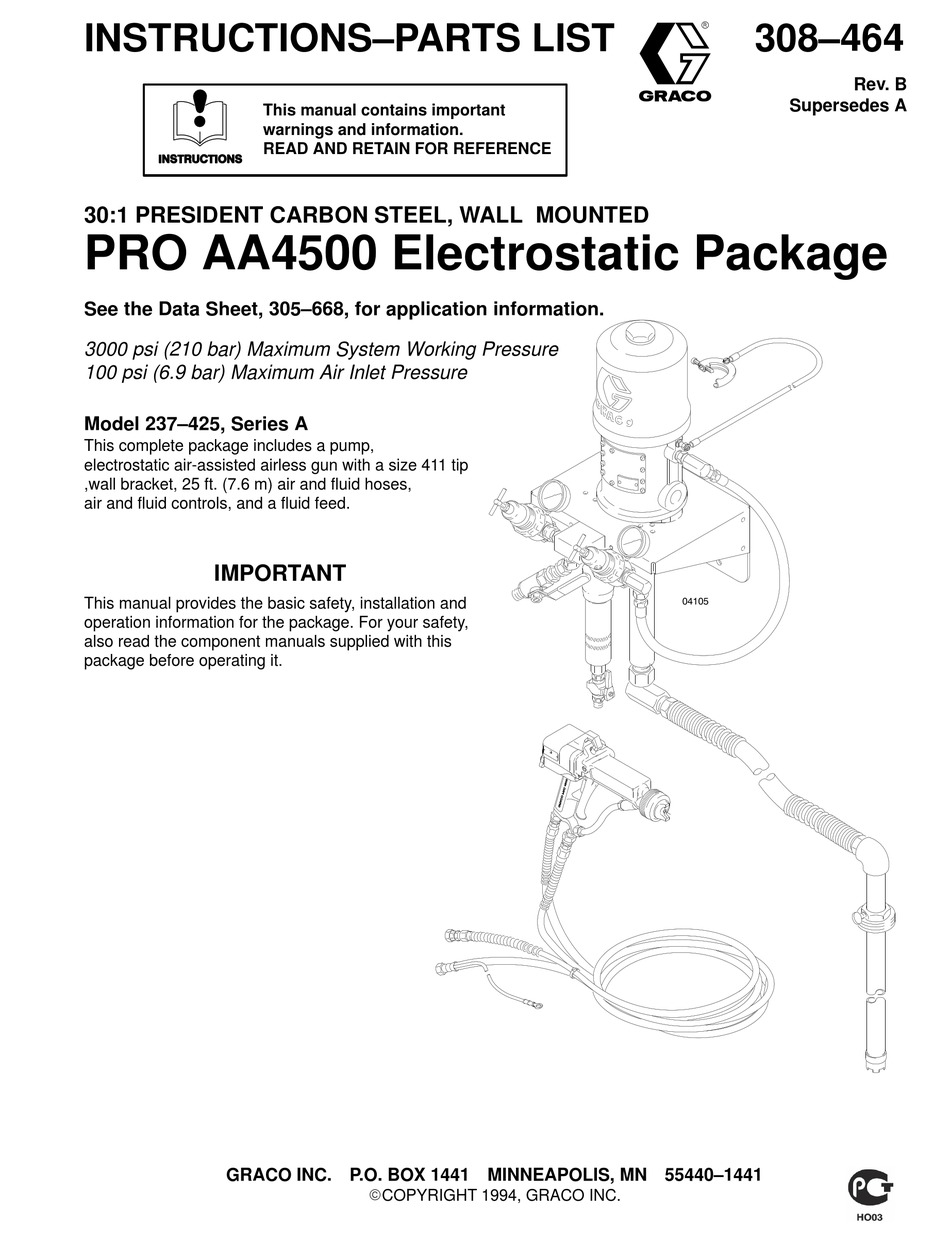 GRACO 237425 INSTRUCTIONSPARTS LIST MANUAL Pdf Download ManualsLib