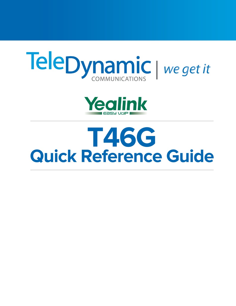 Yealink T G Quick Reference Manual Pdf Download Manualslib