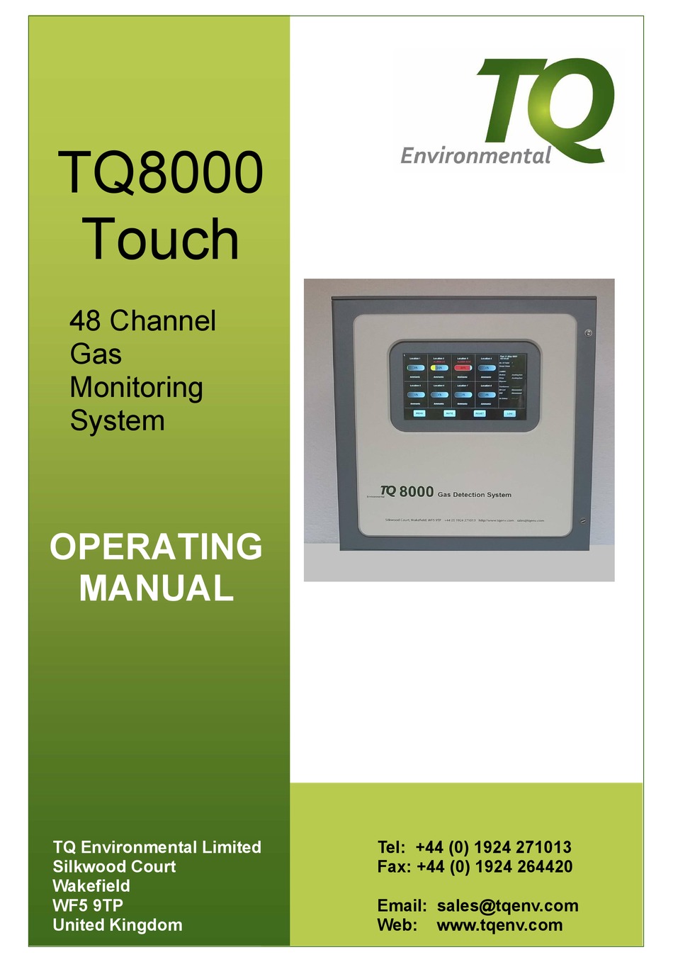 TQ ENVIRONMENTAL TQ8000 OPERATING MANUAL Pdf Download | ManualsLib