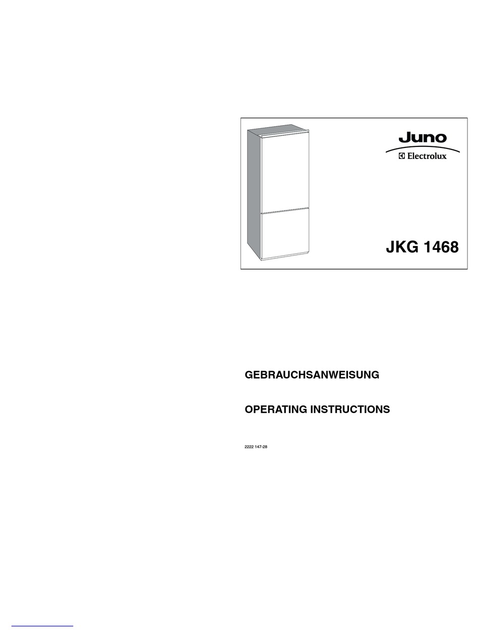 ELECTROLUX JUNO JKG 1468 OPERATING INSTRUCTIONS MANUAL Pdf Download